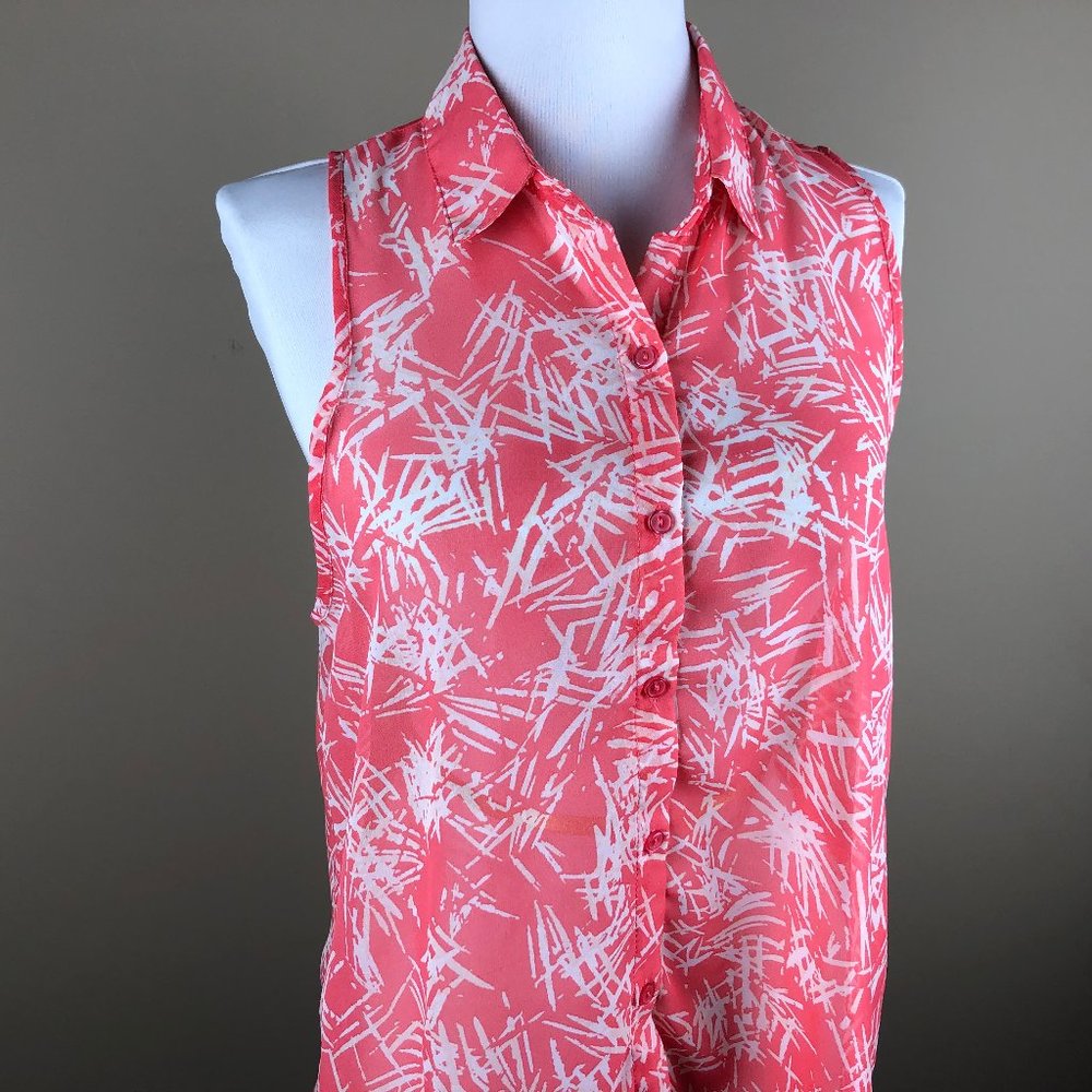 Ambiance Apparel Sleeveless Blouse Size M Salmon